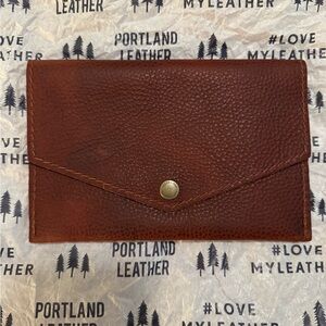 Portland Leather Rich Brown Envelope Clutch